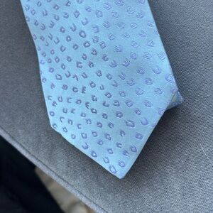 Charvet Light Blue and Purple Patterned Tie